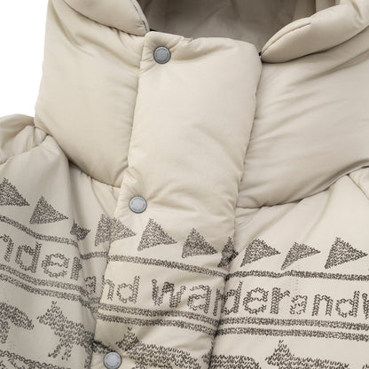 And Wander x Maison Kitsune Nordic Border Insulation Jacket Beige - The Sporting Lodge