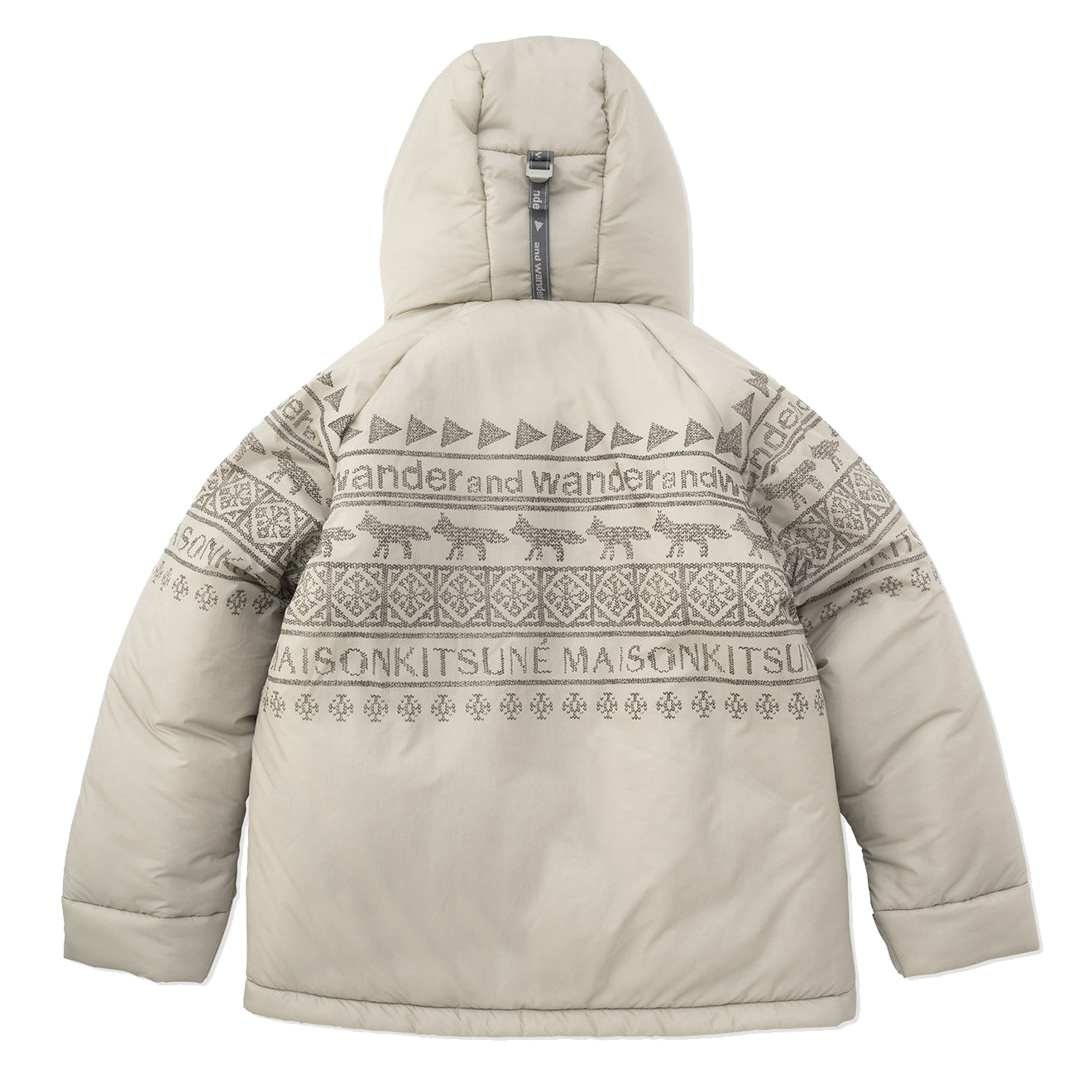 And Wander x Maison Kitsune Nordic Border Insulation Jacket Beige - The Sporting Lodge