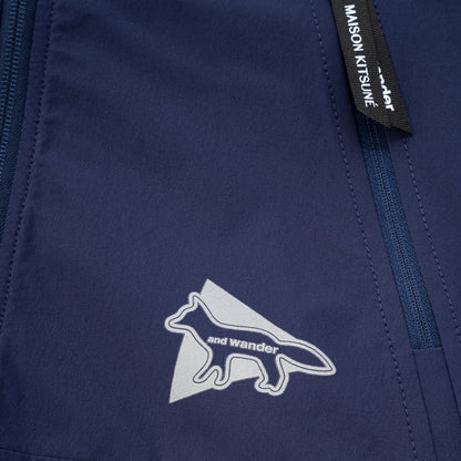 And Wander x Maison Kitsune Trak Hoodie Navy - The Sporting Lodge