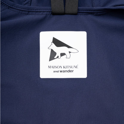 And Wander x Maison Kitsune Trak Hoodie Navy - The Sporting Lodge