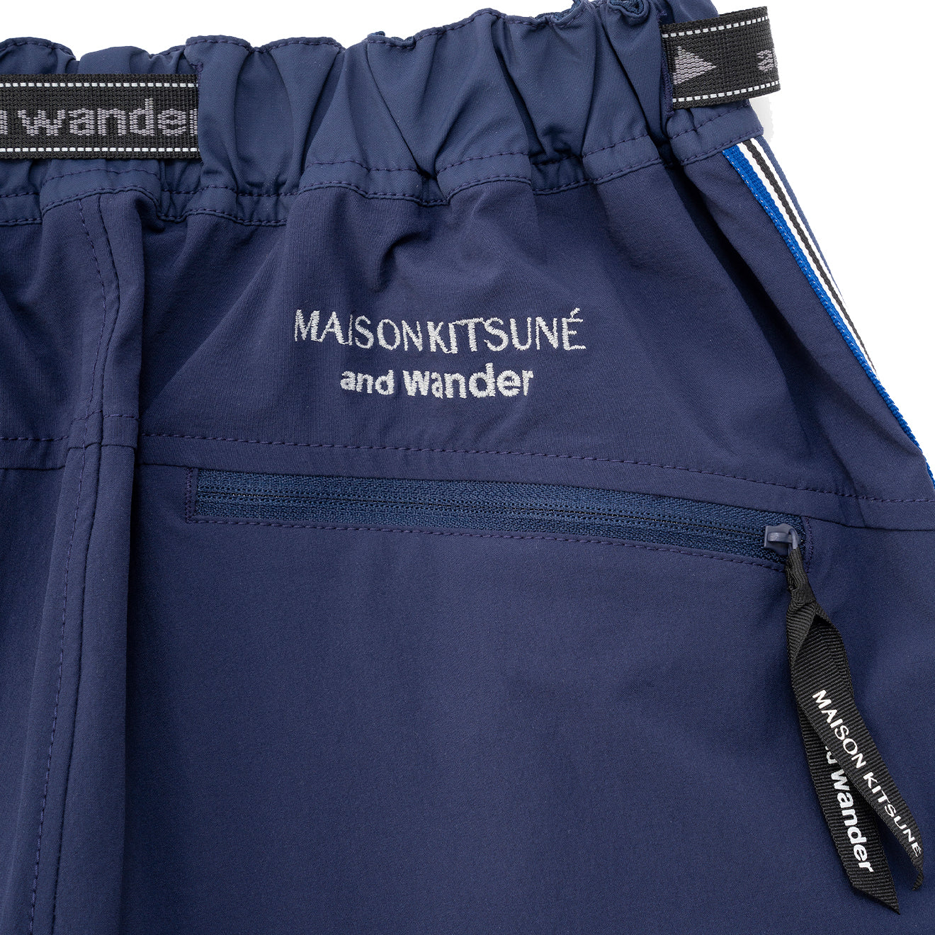 And Wander x Maison Kitsune Trak Sarouel Pants Navy - The Sporting Lodge