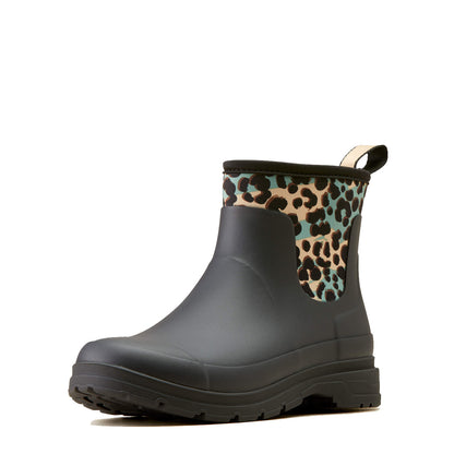 Ariat Womens Kelmarsh Shortie Rubber Boot Black / Leopard Camo - The Sporting Lodge