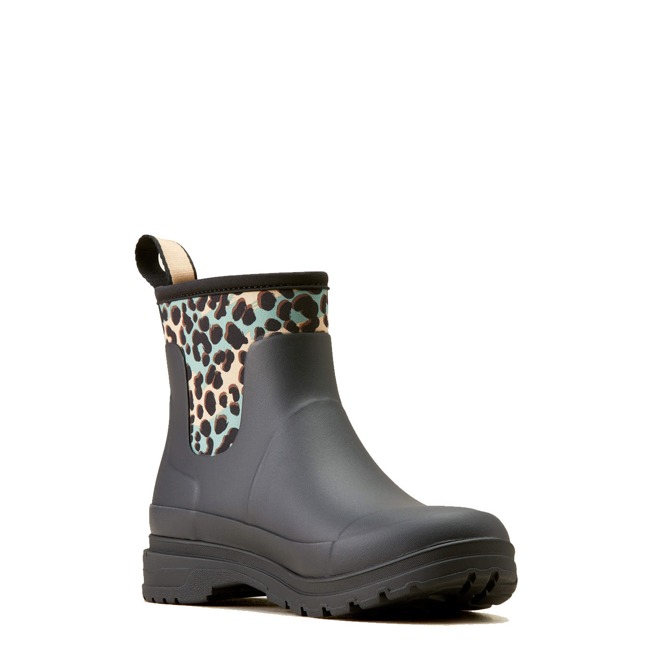 Ariat Womens Kelmarsh Shortie Rubber Boot Black / Leopard Camo - The Sporting Lodge