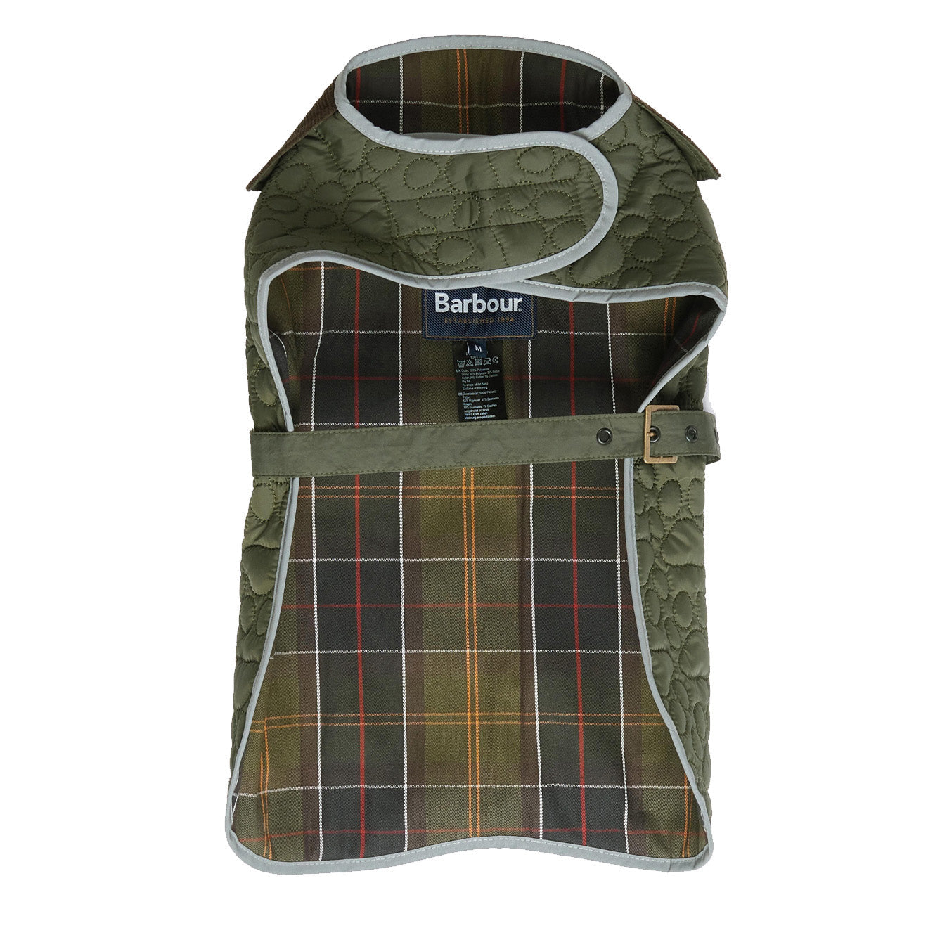 Barbour Paw Quilt Dog Coat Olive-2