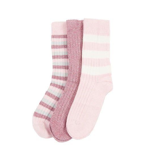 Barbour Womens Stripe Sock Gift Set Dewberry Pink Stripe - The Sporting Lodge