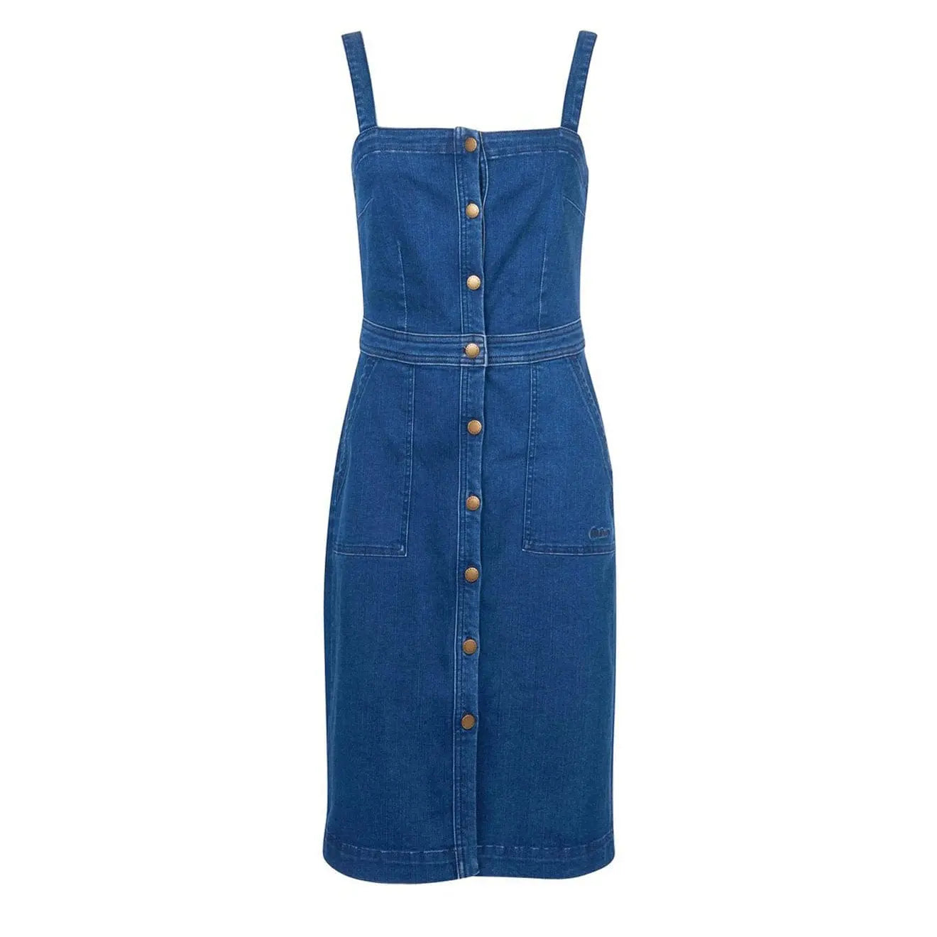 Barbour Womens Darcie Denim Pinafore Dress Authentic Wash