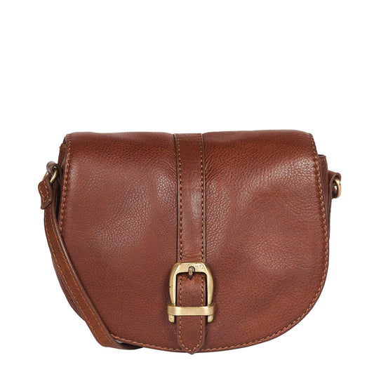 Barbour Laire Leather Saddle Bag Brown - The Sporting Lodge