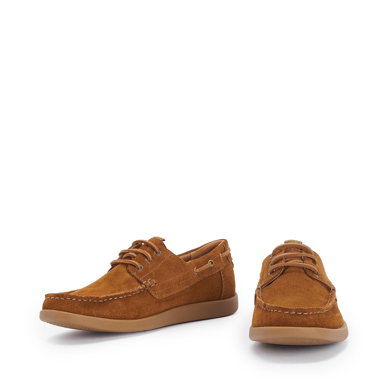 Barbour Armada Boat Shoes Cognac Suede - The Sporting Lodge