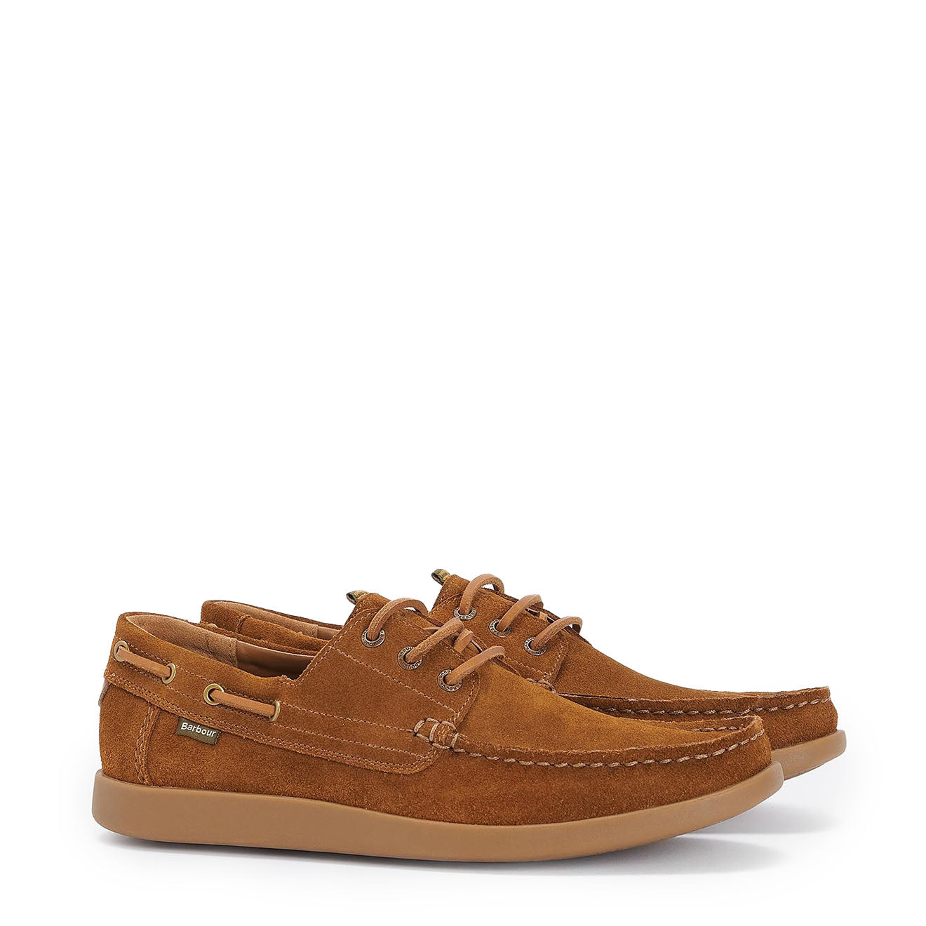 Barbour Armada Boat Shoes Cognac Suede - The Sporting Lodge