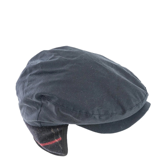 Barbour Cheviot Wax Flat Cap Navy - The Sporting Lodge