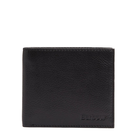 Barbour Colwell Leather Billfold Wallet Black/Classic - The Sporting Lodge