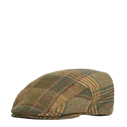 Barbour Deveron Tweed Flat Cap Green Mix - The Sporting Lodge