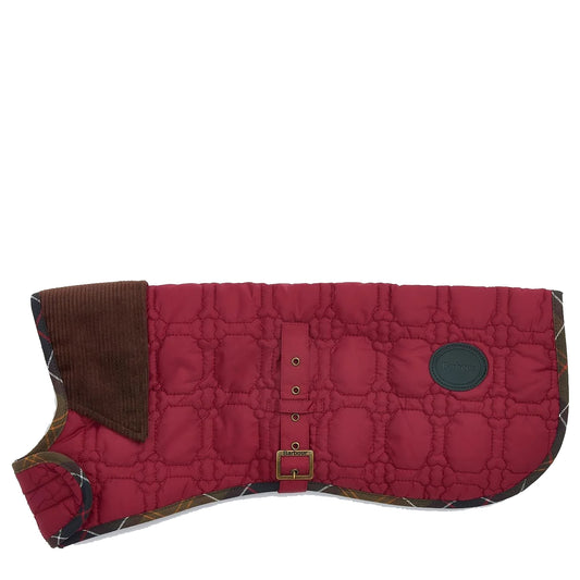 Barbour Dog Bone Quilted Dog Coat Cranberry - The Sporting Lodge