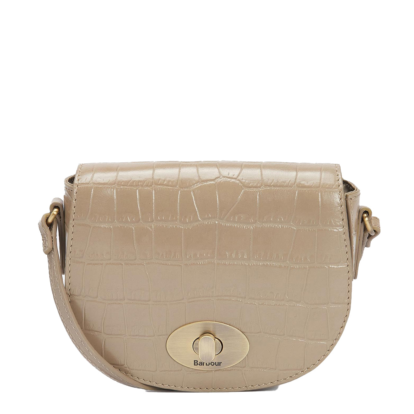 Barbour Eilein Leather Saddle Bag Honey