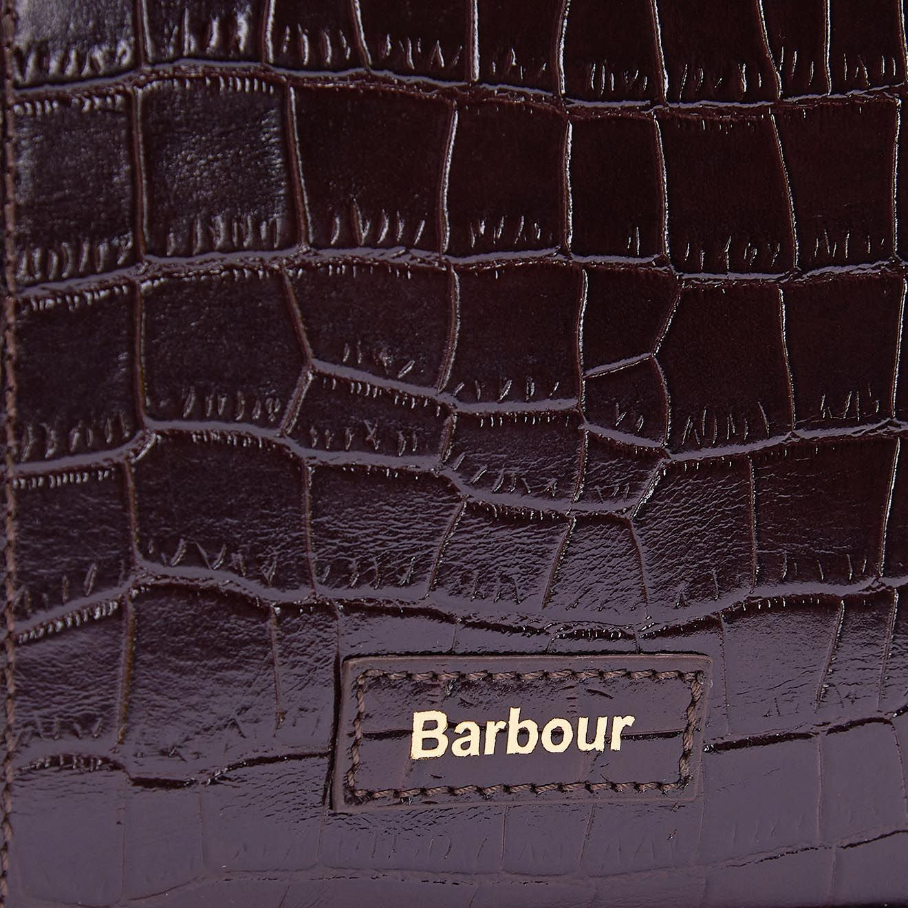 Barbour Eilein Leather Tote Bag Black Cherry