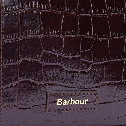 Barbour Eilein Leather Tote Bag Black Cherry