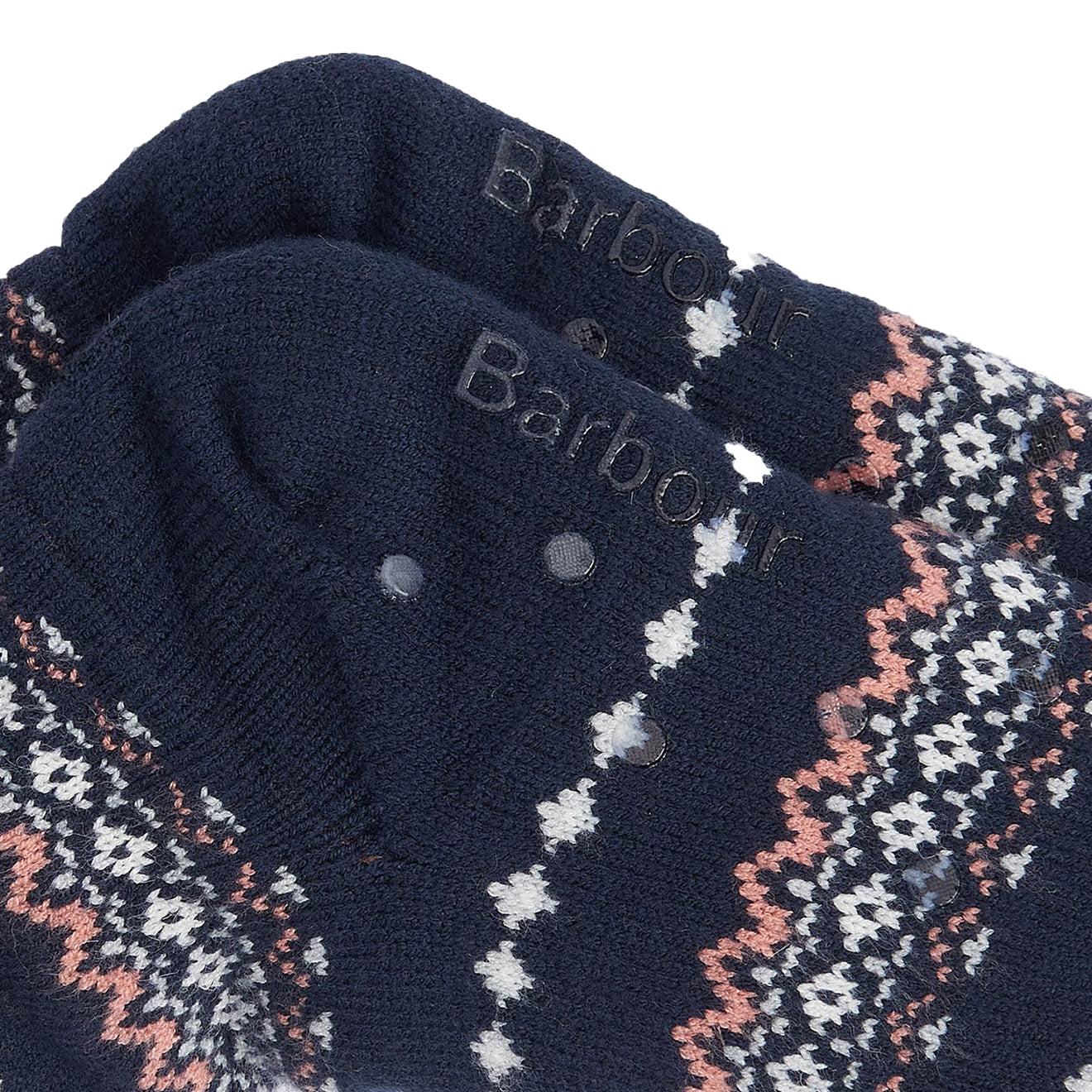 Barbour Fair Isle Lounge Socks Pink/Navy