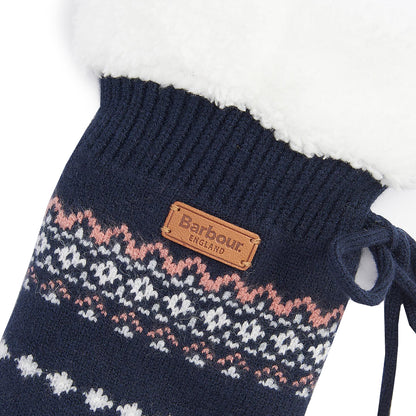 Barbour Fair Isle Lounge Socks Pink/Navy