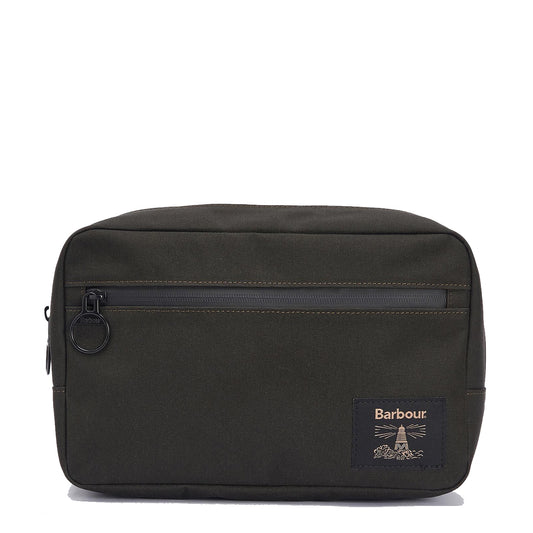 Barbour Field Canvas Washbag Olive/Black