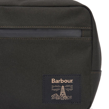 Barbour Field Canvas Washbag Olive/Black