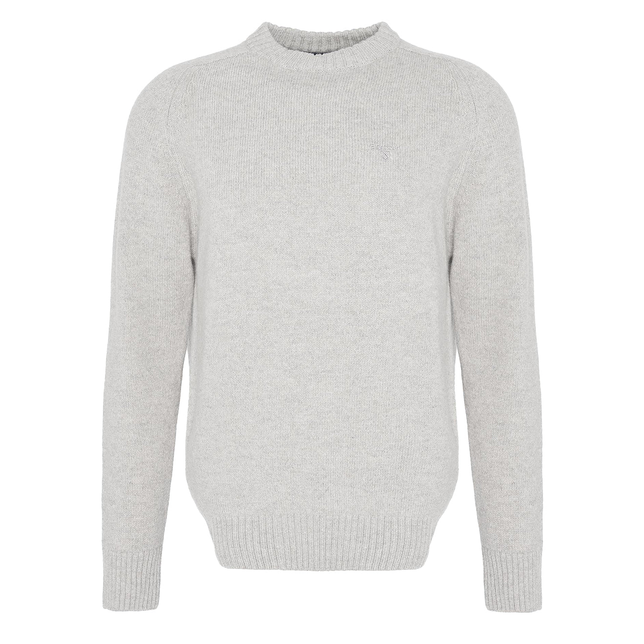 Barbour Grangetown Merino Crew Neck Sweater Light Grey - The Sporting Lodge