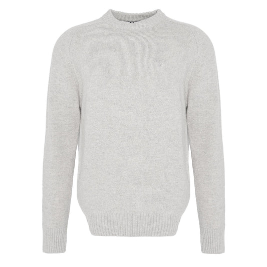 Barbour Grangetown Merino Crew Neck Sweater Light Grey - The Sporting Lodge