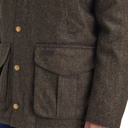 Barbour Hereford Tweed Wool Jacket Olive