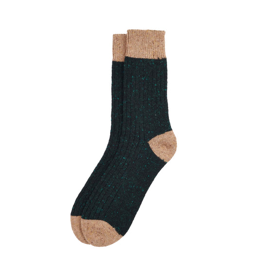 Barbour Houghton Socks Evergreen/Sandstone - The Sporting Lodge