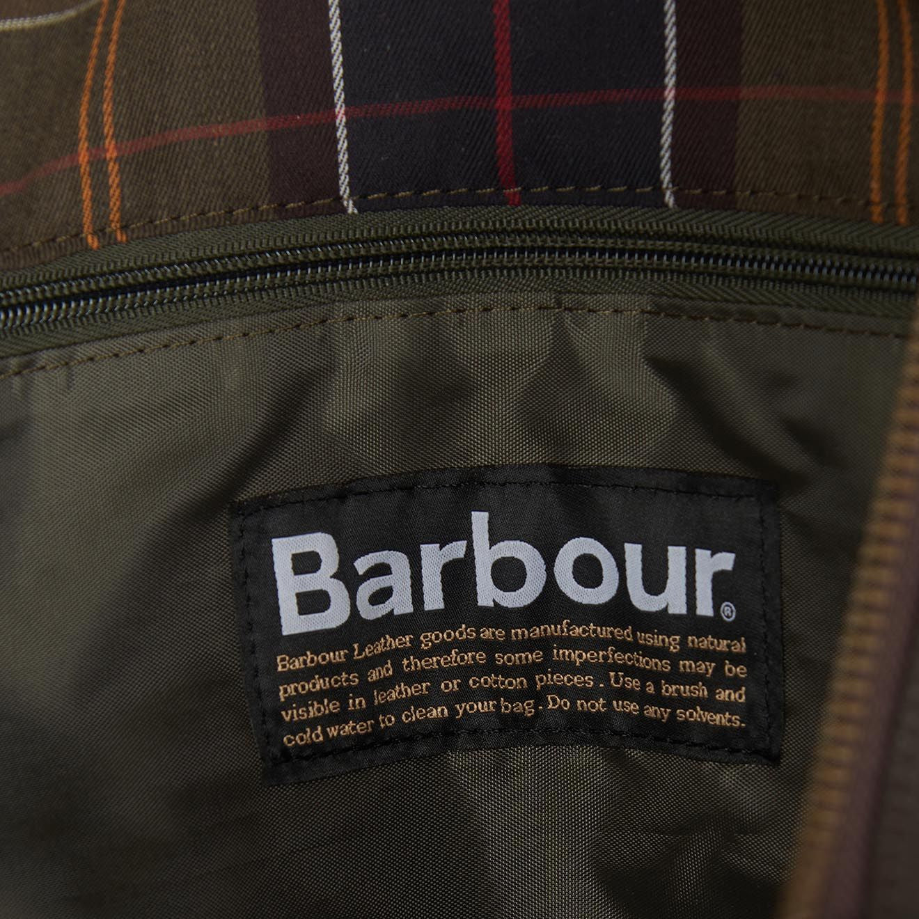 Barbour Leather Medium Travel Holdall Chocolate