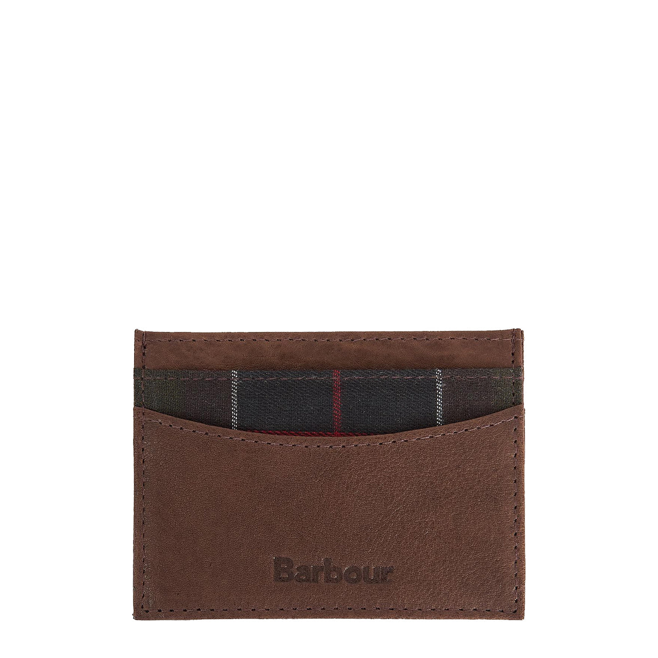 Barbour Leather Valet Tray and Card Holder Gift Set Classic Tartan / Brown - The Sporting Lodge