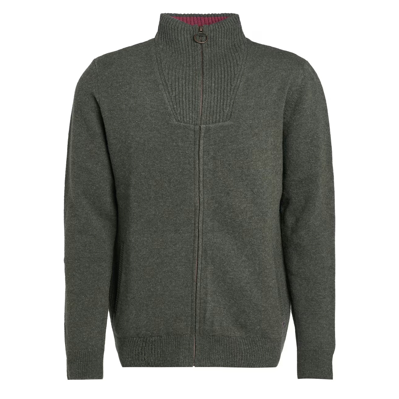 Barbour Nelson Essential Full Zip Knit Seaweed - The Sporting Lodge