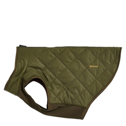 Barbour Reversible Quilt/Borg Fleece Dog Coat Olive/Brown - The Sporting Lodge