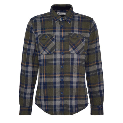 Barbour Snowcap Tailored Checked Shirt Olive Marl