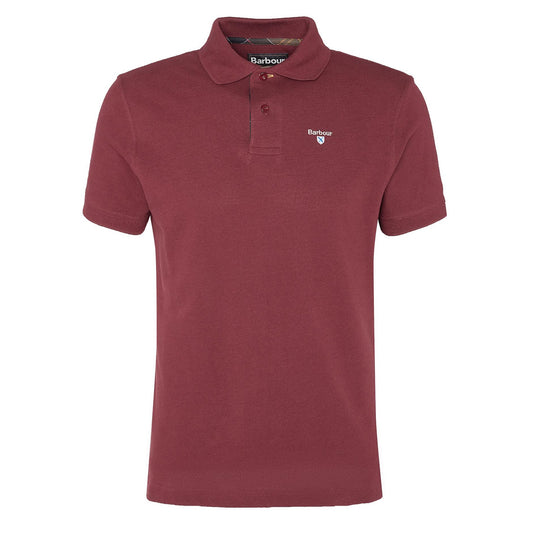 Barbour Tartan Pique Polo Shirt Ruby - The Sporting Lodge