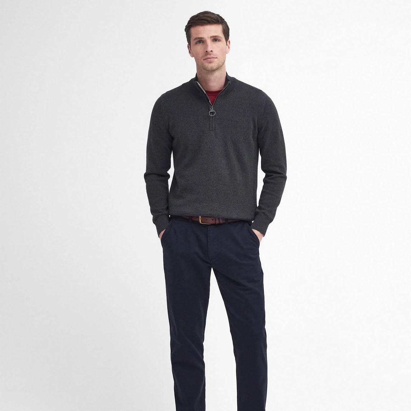 Barbour Washed Stretch Twill Tailored Fit Trouser Dark Navy