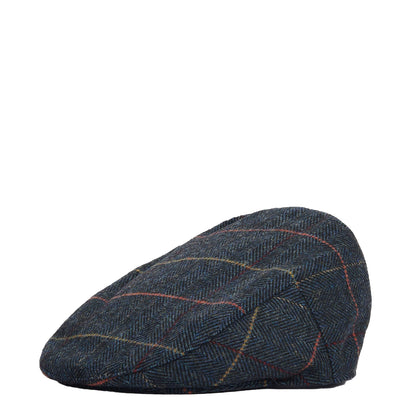 Barbour Wilkin Flat Cap Navy Herringbone