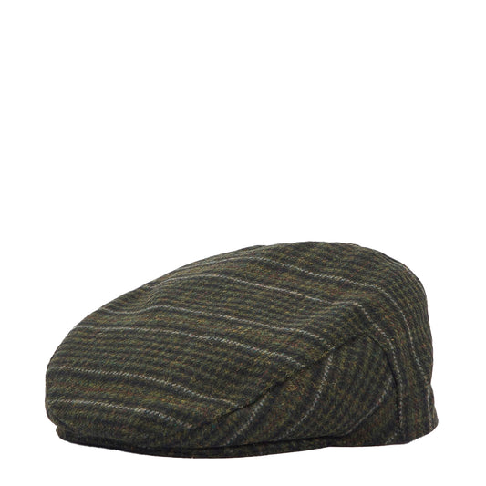 Barbour Wilkin Flat Cap Olive Check - The Sporting Lodge