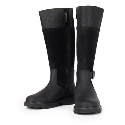 Barbour Womens Fareham Knee-High Boots Black - The Sporting Lodge