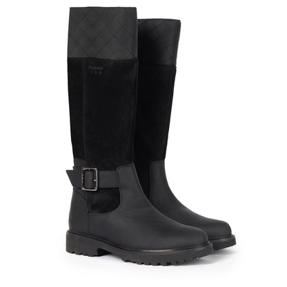 Barbour Womens Fareham Knee-High Boots Black - The Sporting Lodge