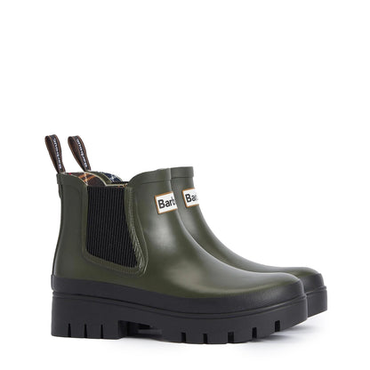 Barbour Womens Halton Chelsea Welly Olive/Black