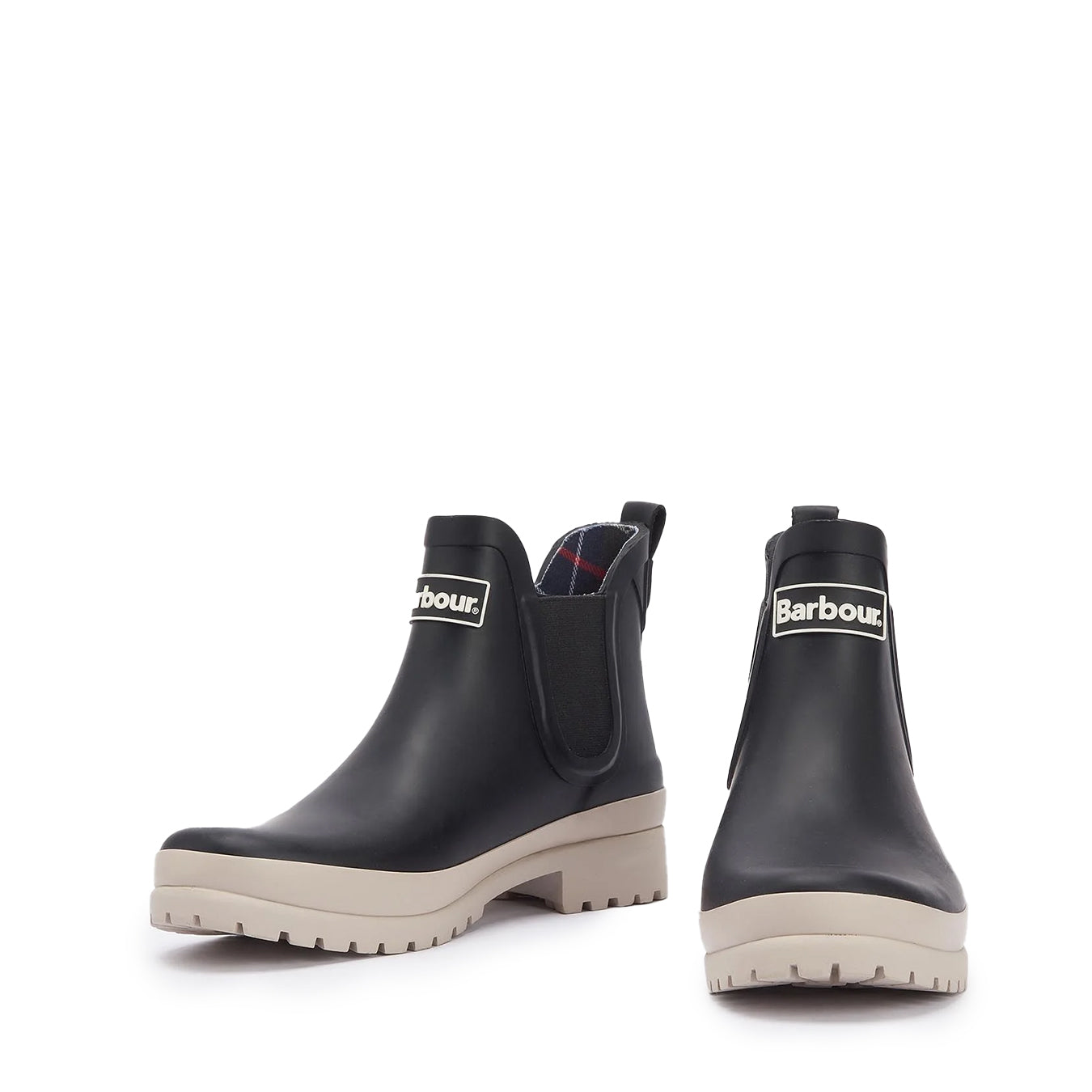 Barbour Womens Mallow Chelsea Welly Black White Pepper