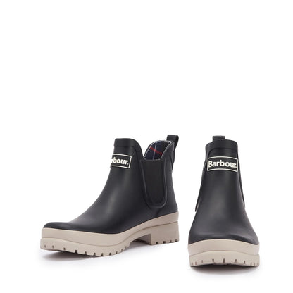 Barbour Womens Mallow Chelsea Welly Black/White Pepper