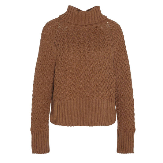 Barbour Womens Malton Knitted Jumper Old Gold - The Sporting Lodge