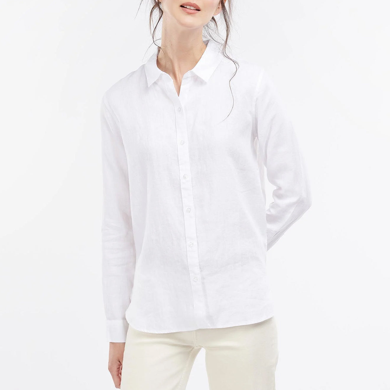 Barbour Womens Marine Relaxed Shirt White - The Sporting Lodge