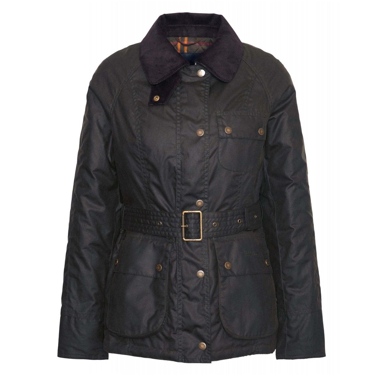 Barbour Womens Solway Zipper Wax Jacket Olive / Classic