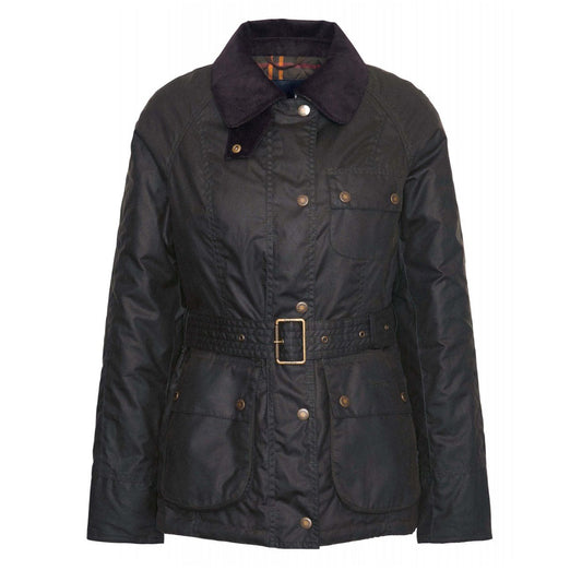 Barbour Womens Solway Zipper Wax Jacket Olive / Classic - The Sporting Lodge