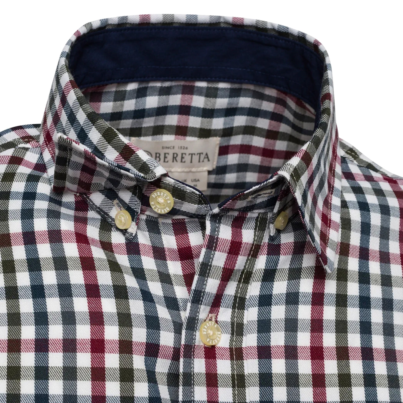 Beretta Ellis LS Shirt White / Bordeaux Check