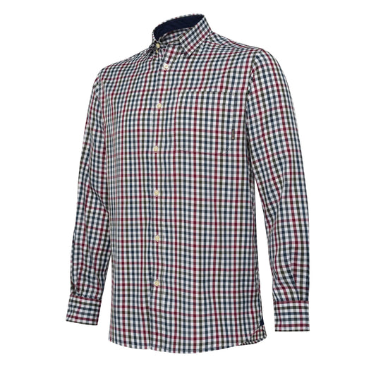 Beretta Ellis LS Shirt White / Bordeaux Check