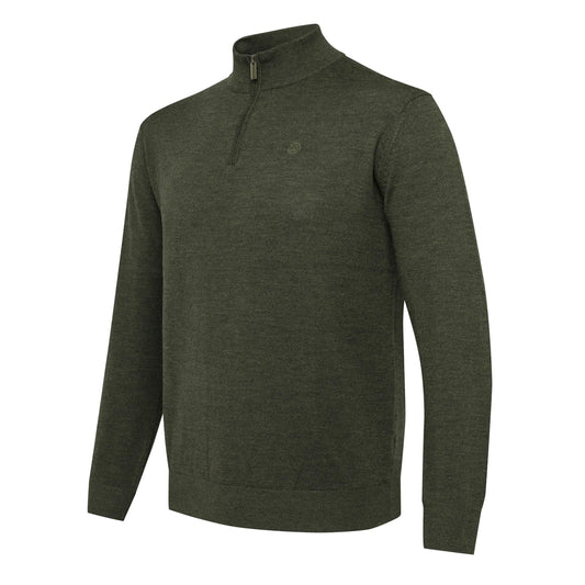 Beretta Merino Half Zip Sweater Green Moss - The Sporting Lodge