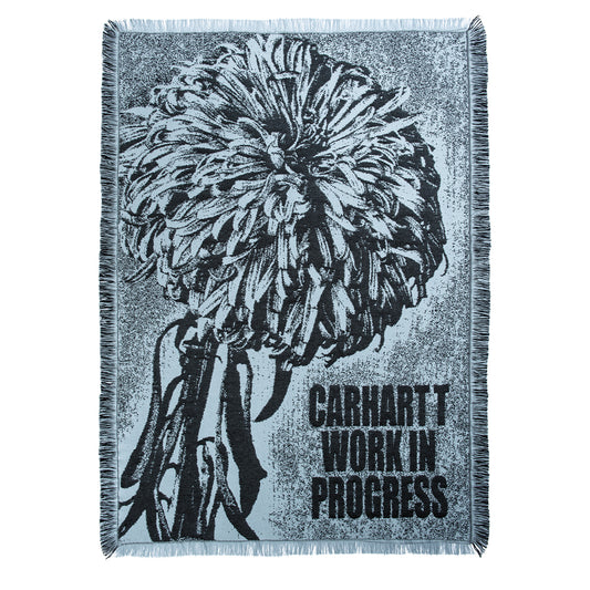 Carhartt WIP Chrysanthemum Woven Blanket Misty Sky / Black